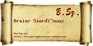 Breier Szerénusz névjegykártya